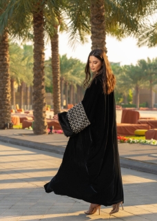 Picture of Velvet Abaya with fur 