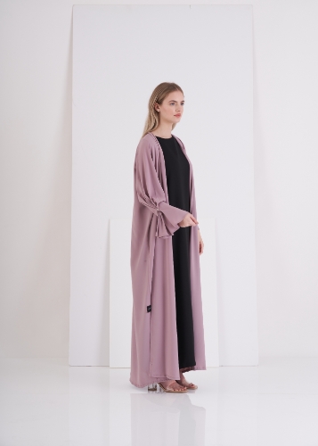 Picture of Mauve Pink Crepe Abaya
