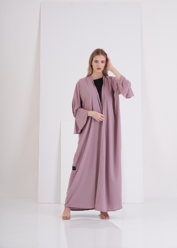 Picture of Mauve Pink Crepe Abaya