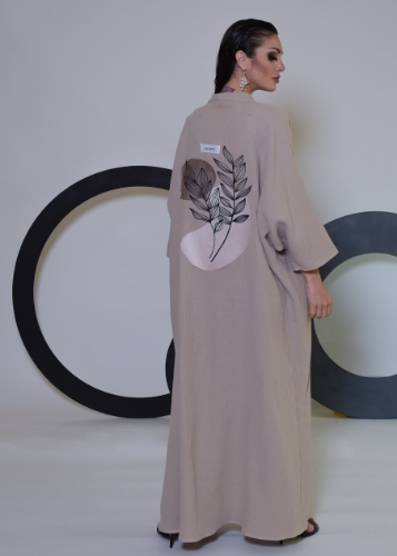 Picture of Beige linen abaya