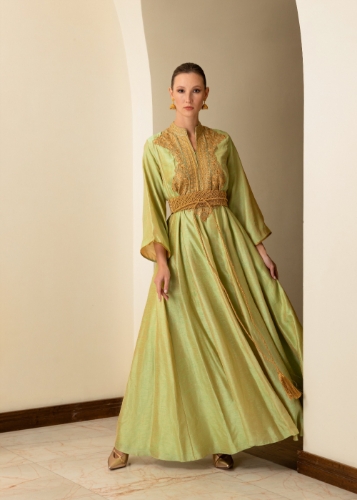 Picture of Two Toned Linen Silk Kaftan