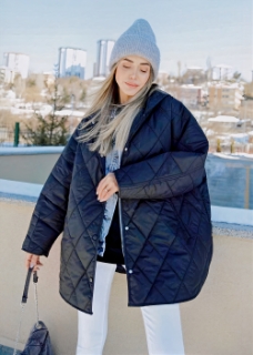 Picture of Oversized Quilted Hooded Jacket 