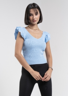 Picture of V Neck Top - Blue 