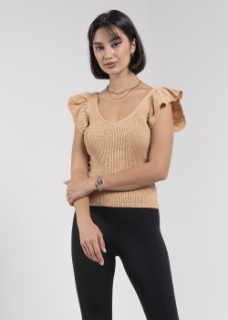 Picture of V Neck Top - Brown