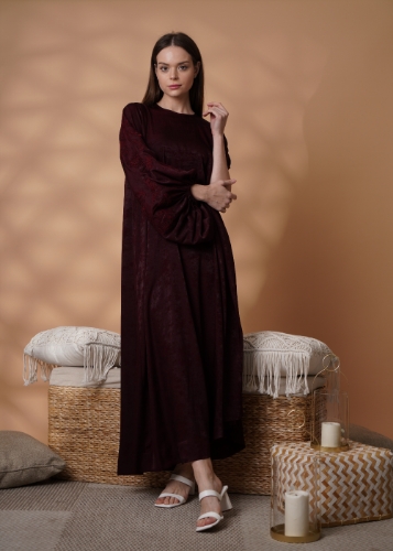 Picture of Asymmetrical Sleeve Midi Dress