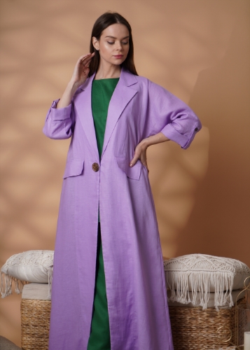 صورة Lavendar Linen Abaya